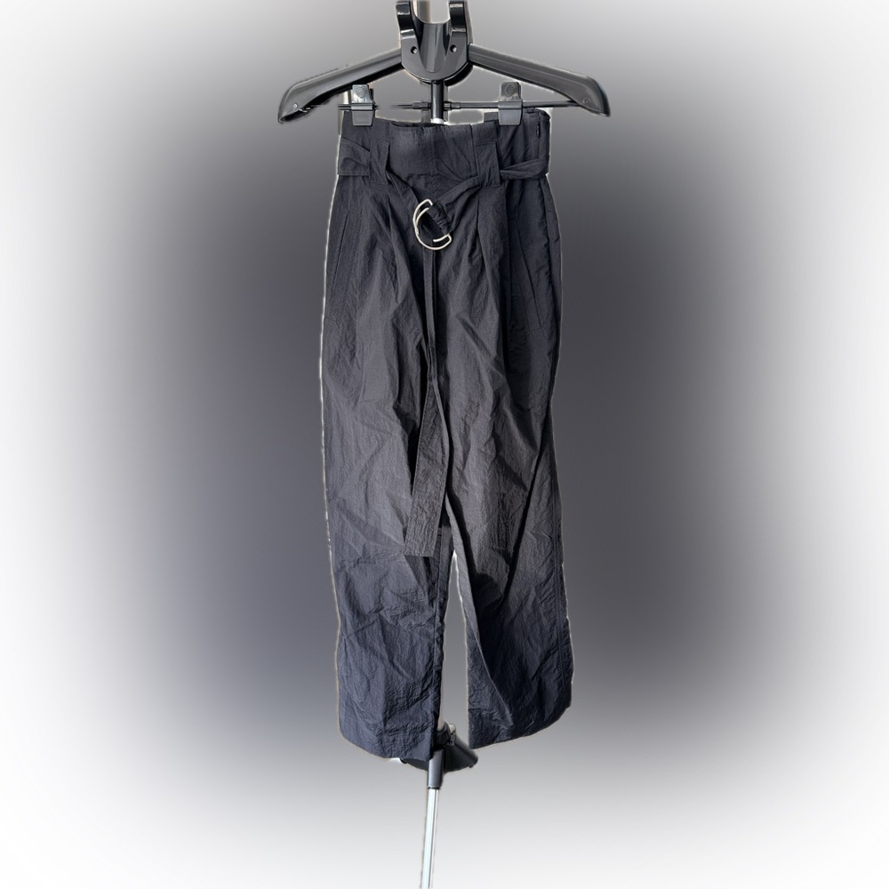 GANNI Black Paperbag Belted Trousers - Picture 2 of 9